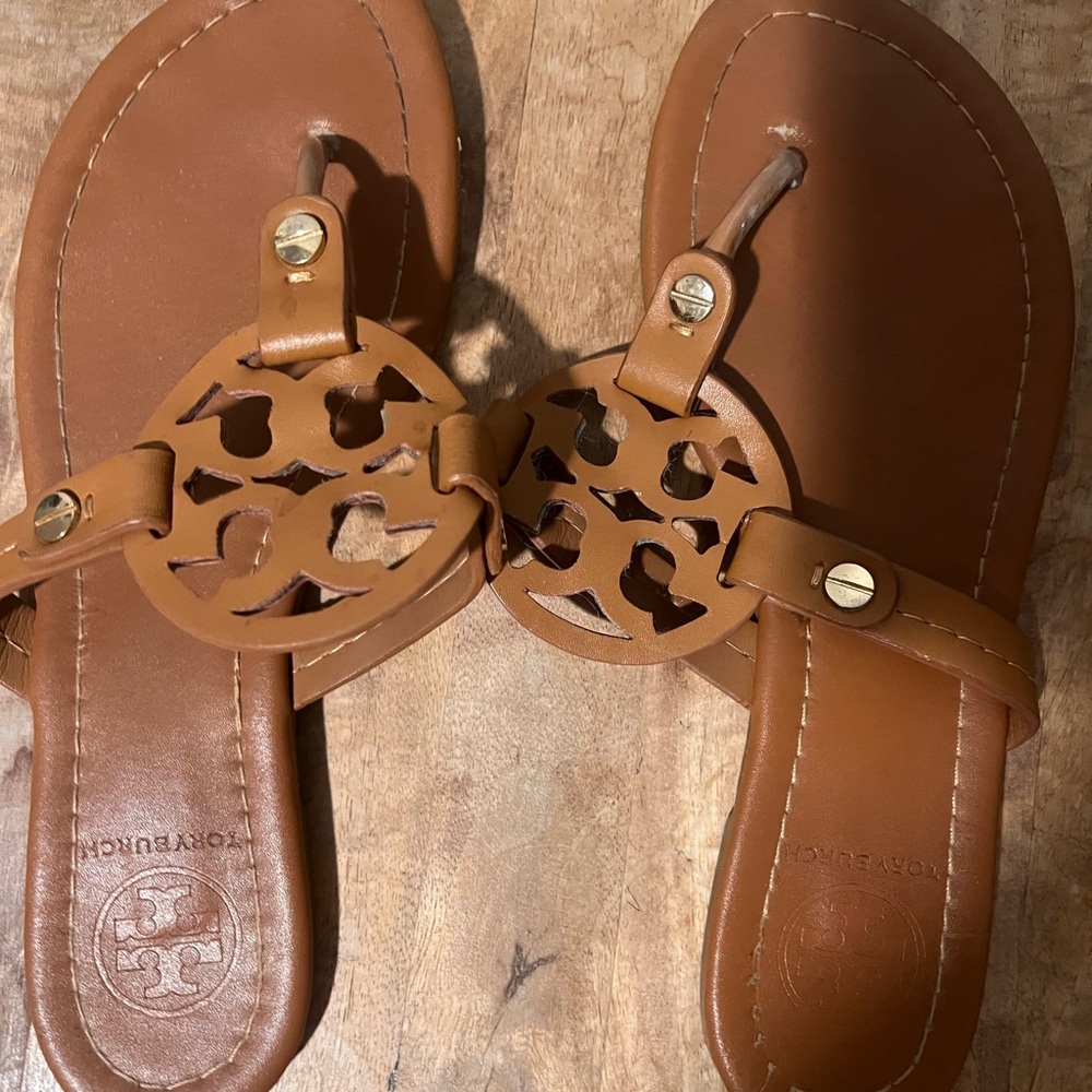 Tory Burch Tan Cutout Sandals